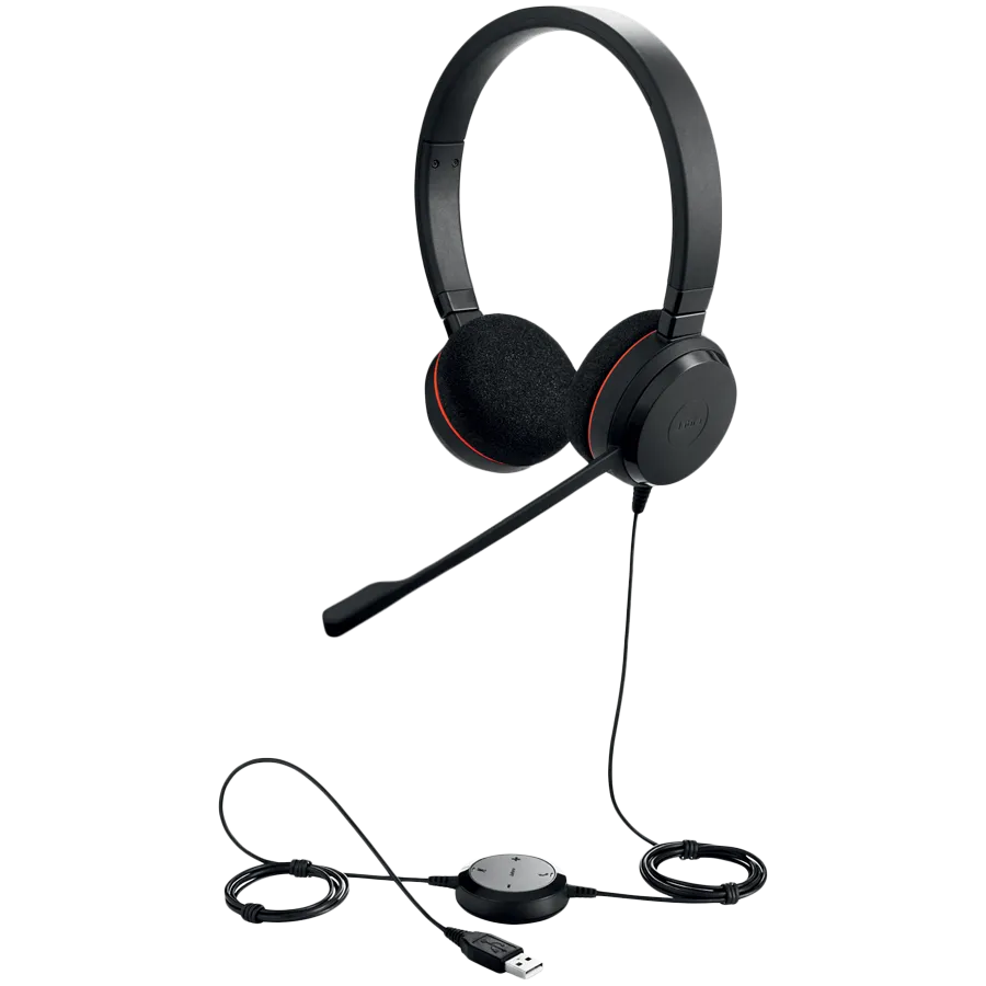 JABRA EVOLVE 20 UC Stereo USB Headband, Noise cancelling, USB connector, with mute-button and volume control on the cord, with foam ear cushion Slika 3