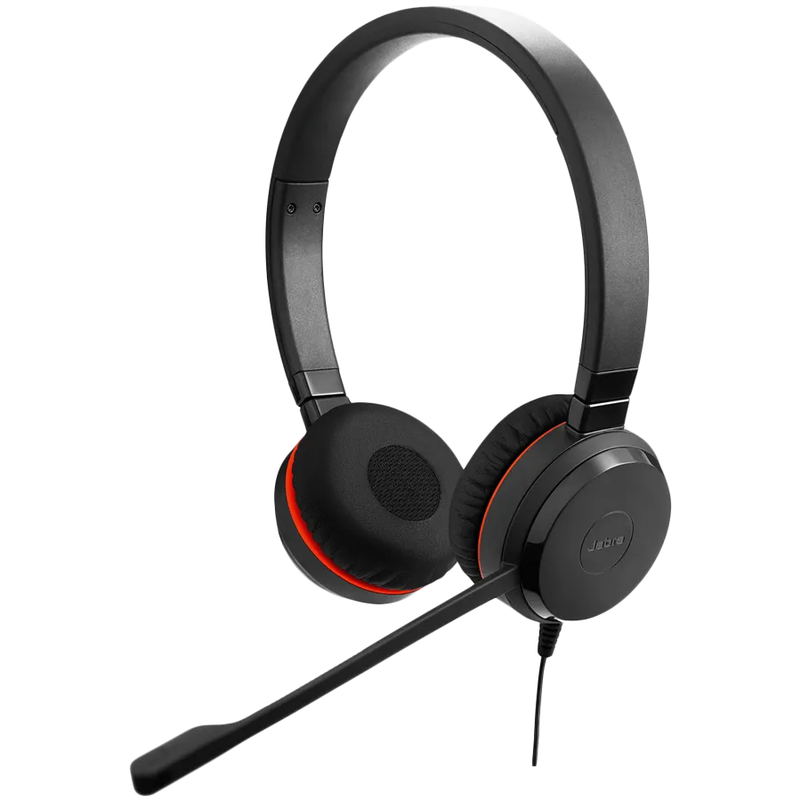 JABRA EVOLVE 20 MS Stereo USB Headband Special Edition Noise cancelling, USB connector, with mute-button and volume control on the cord, with leatherette ear cushion, Microsoft optimized Slika 1