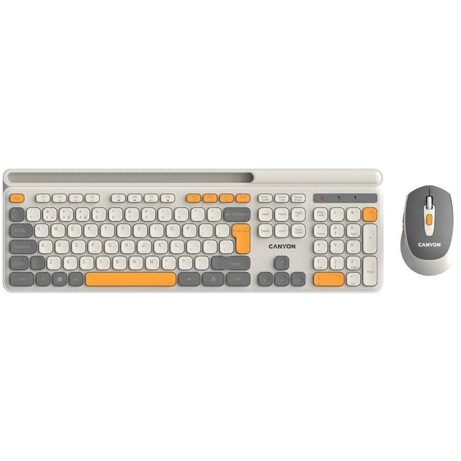 CANYON HSET-W5 EN/AD Keyboard+Mouse AAA+AA Wireless Beige Slika 1