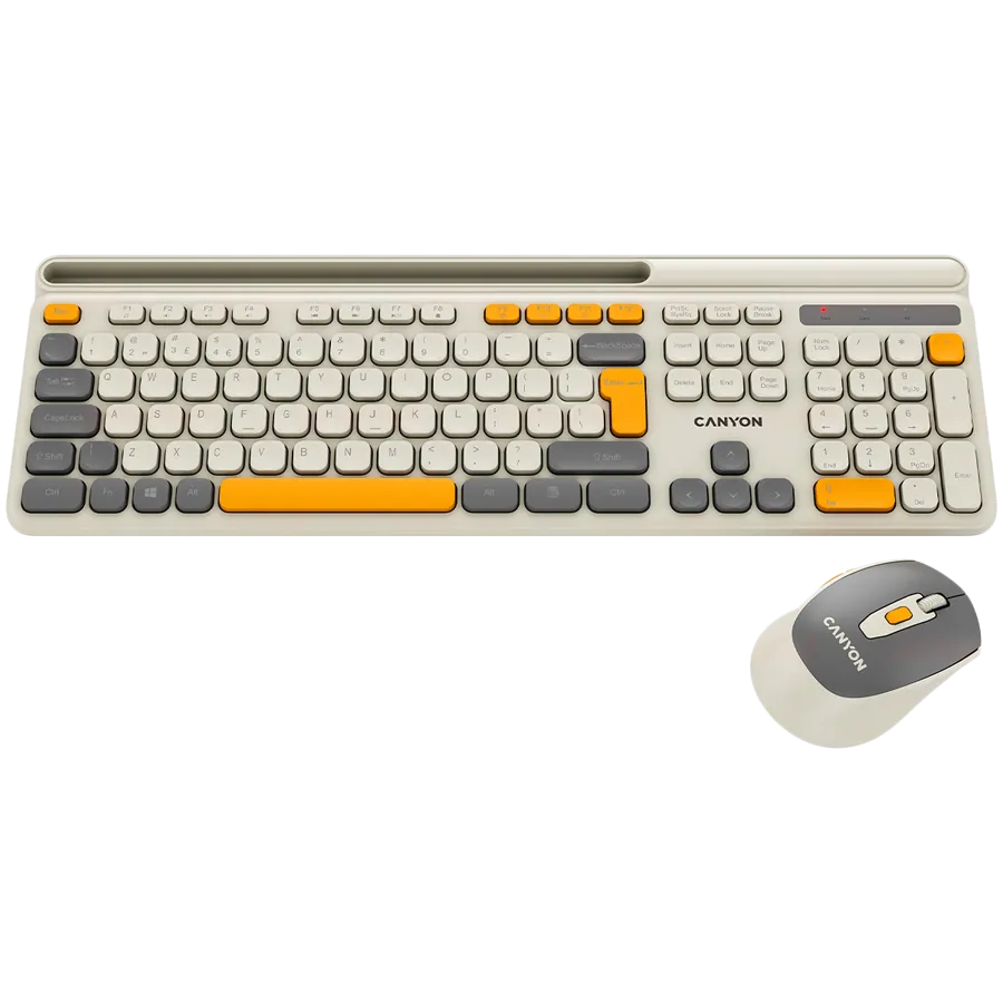 CANYON HSET-W5 EN/AD Keyboard+Mouse AAA+AA Wireless Beige Slika 2