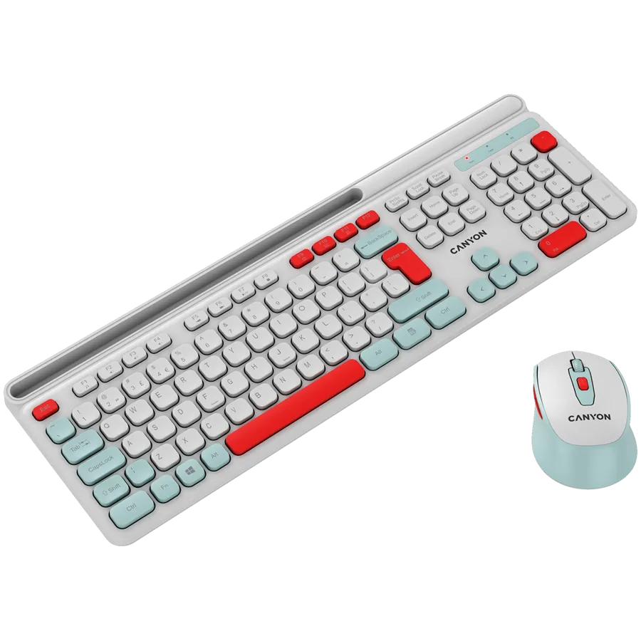 CANYON HSET-W5 EN/AD Keyboard+Mouse AAA+AA Wireless White Slika 3