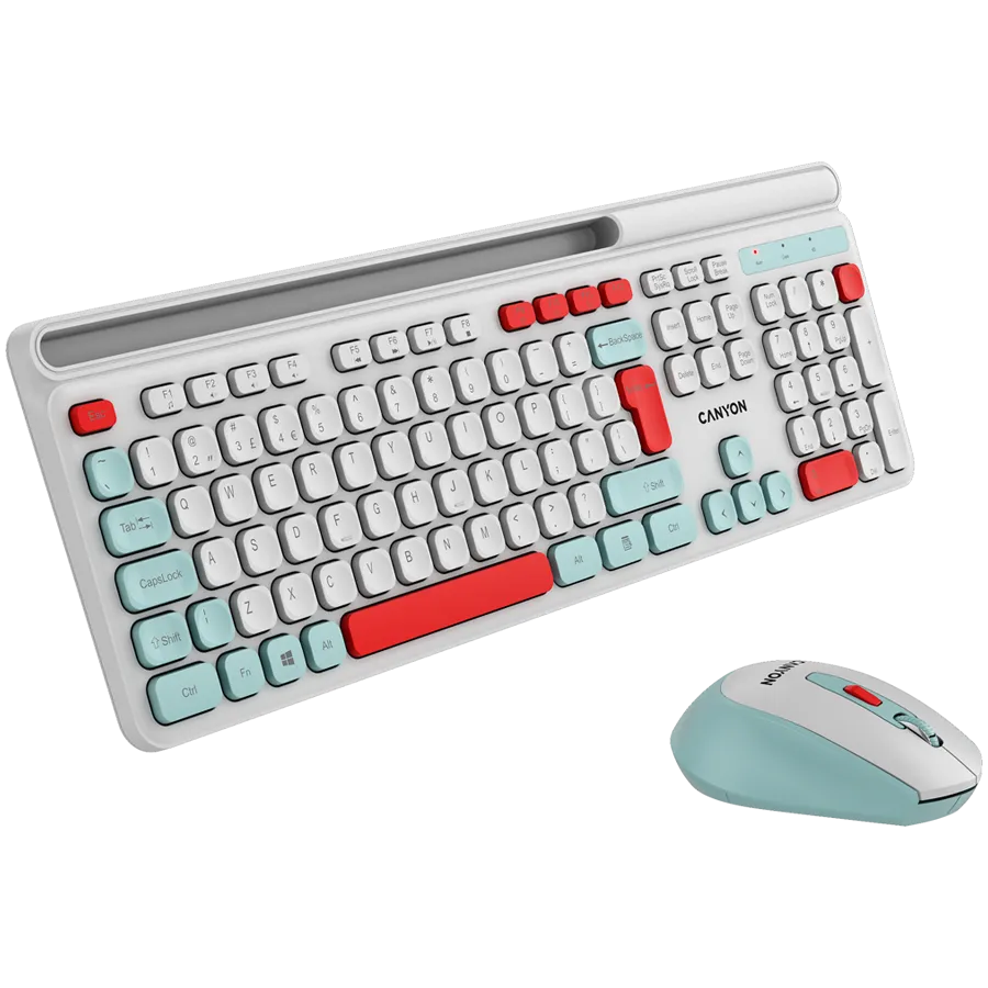 CANYON HSET-W5 EN/AD Keyboard+Mouse AAA+AA Wireless White Slika 4