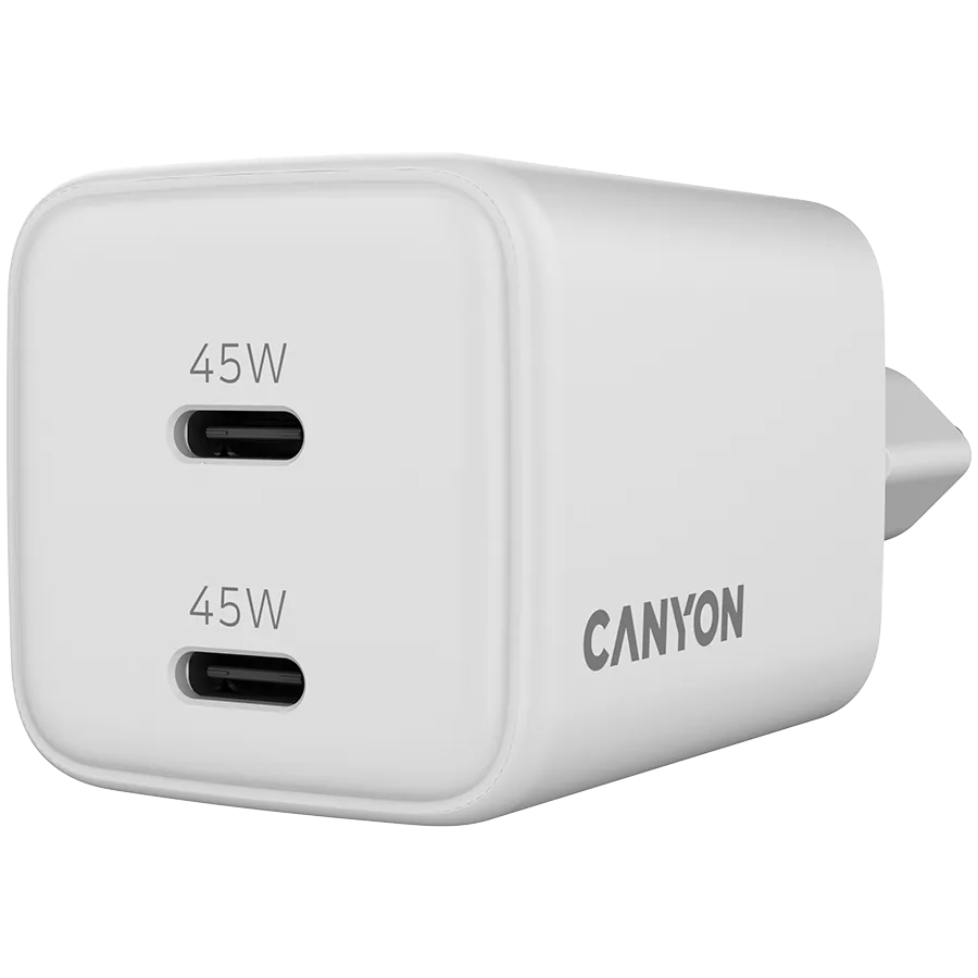 CANYON charger CU45CC GaN 45W 2xPD EU White Slika 5