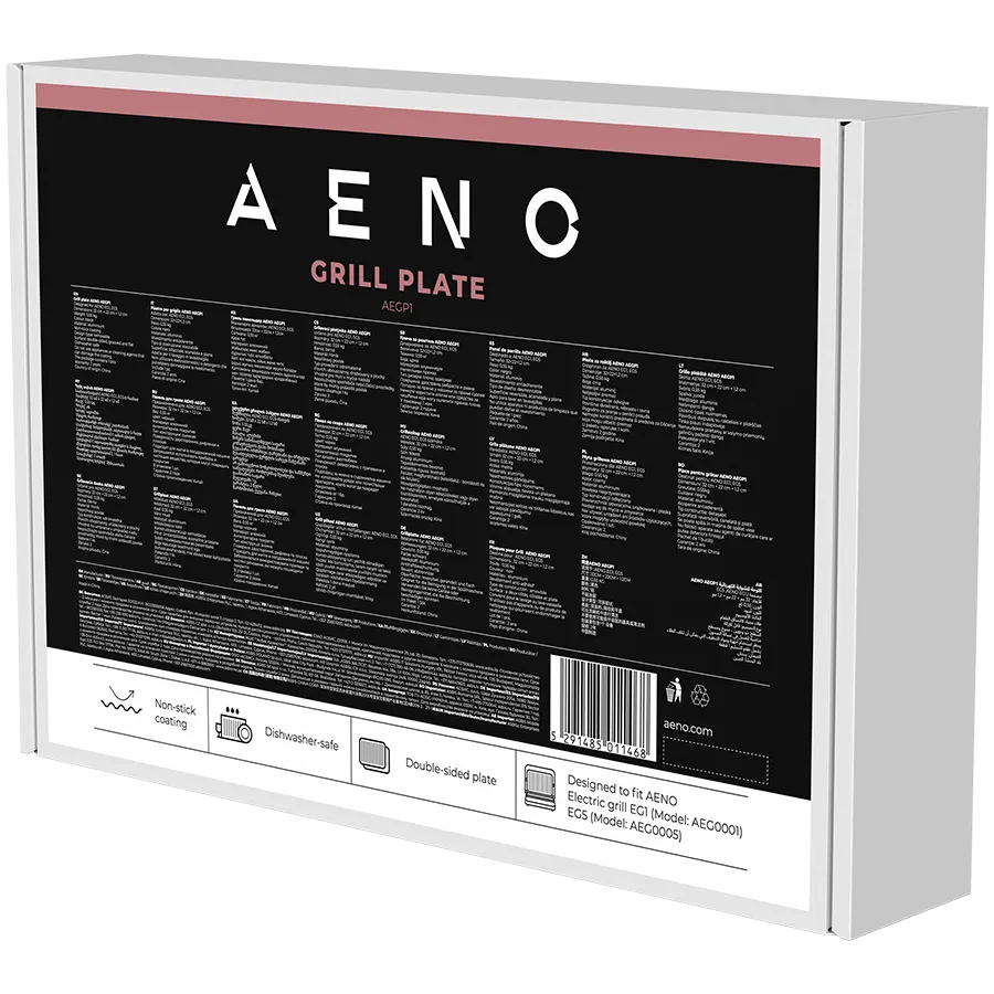 AENO Electric grill AEG0001 plate, Double-sided: flat&ribbed, Non-stick coating, size: 290*234mm, 1 pcs in set Slika 3