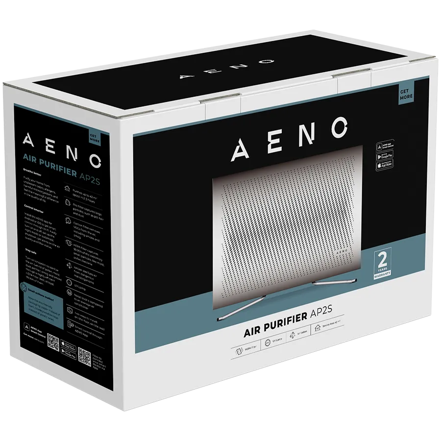 AENO Air Purifier AP2S, Wi-Fi, UV lamp, ionization, Tvoc sensor, CADR 420 m³/h, 50 m2, carbon filter + Hepa H13, wall mounting Slika 7