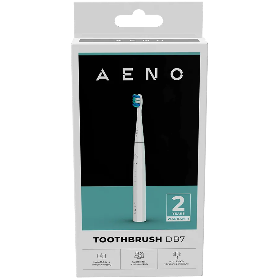 AENO Sonic Electric toothbrush, DB7: White, 3modes, 1 brush head + 2 stickers,  30000rpm, 100 days without charging, IPX7 Slika 5