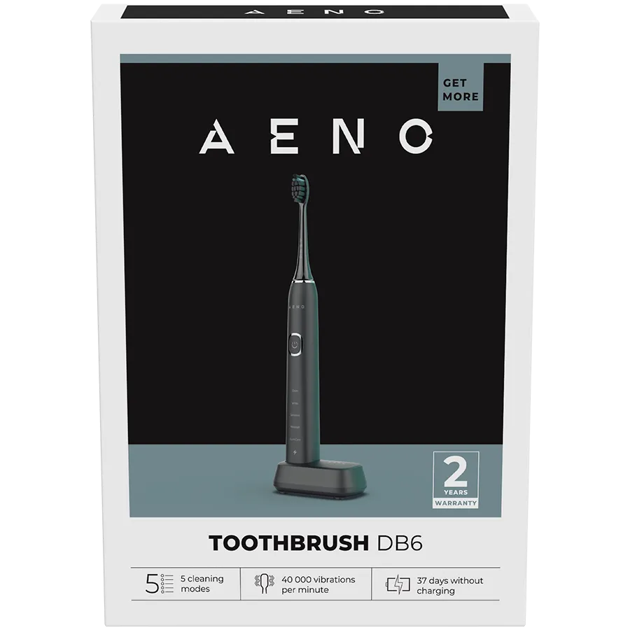 AENO Sonic Electric Toothbrush DB6: Black, 5 modes, wireless charging, 46000rpm, 40 days without charging, IPX7 Slika 4