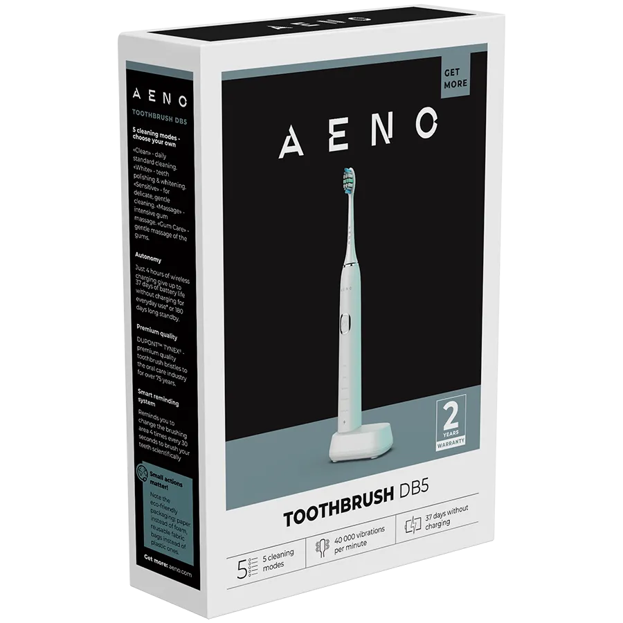 AENO Sonic Electric Toothbrush DB5: White, 5 modes, wireless charging, 46000rpm, 40 days without charging, IPX7 Slika 10