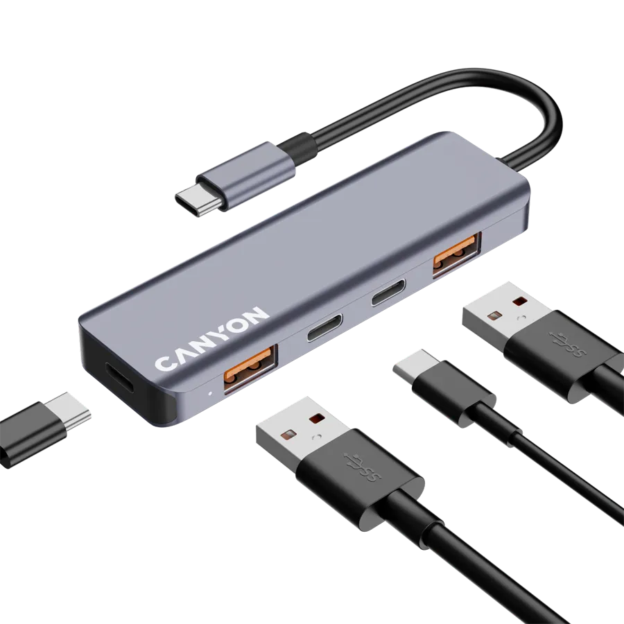 CANYON hub DS-18 5in1 USB-C Grey Slika 5