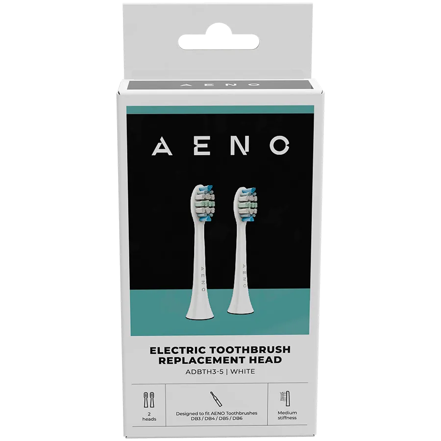 AENO Replacement toothbrush heads, White, Dupont bristles, 2pcs in set (for ADB0003/ADB0005 and ADB0004/ADB0006) Slika 2