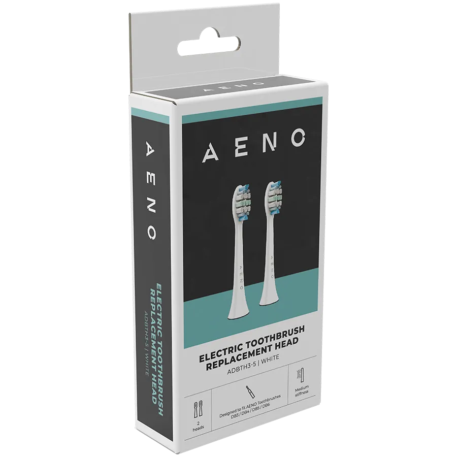 AENO Replacement toothbrush heads, White, Dupont bristles, 2pcs in set (for ADB0003/ADB0005 and ADB0004/ADB0006) Slika 4