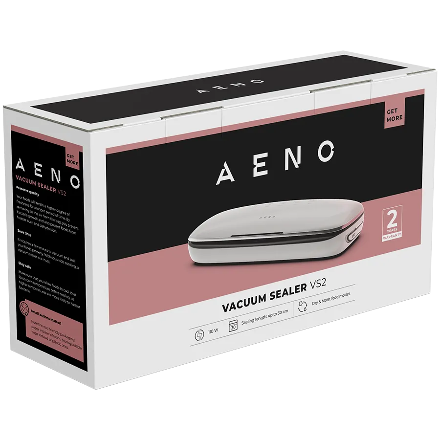 AENO Vacuum sealer VS2: 120W, 75kPa, Dry/Moist Food Mode, 3 modes: Vac+Seal, Seal, Pulse, Max Pocket Width 30 cm Slika 4