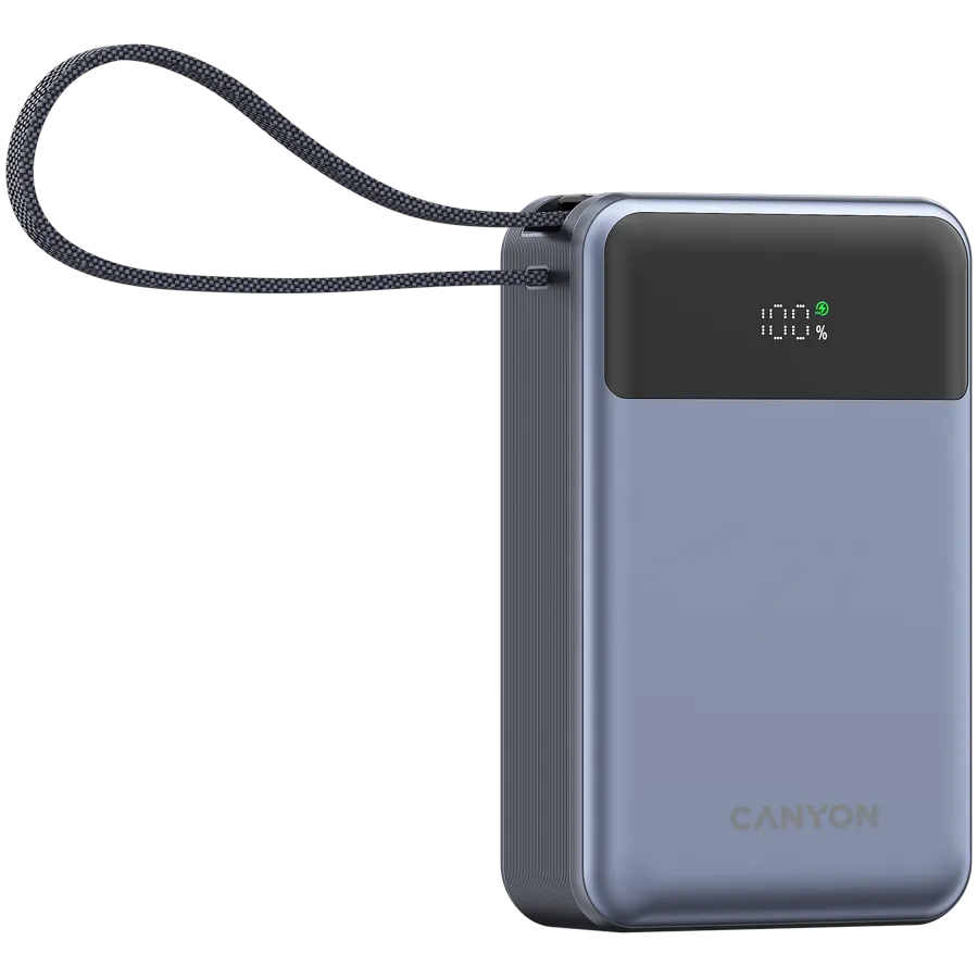 CANYON power bank OnPower 600 built-in cable 20000 mAh PD65W Dark Grey Slika 2