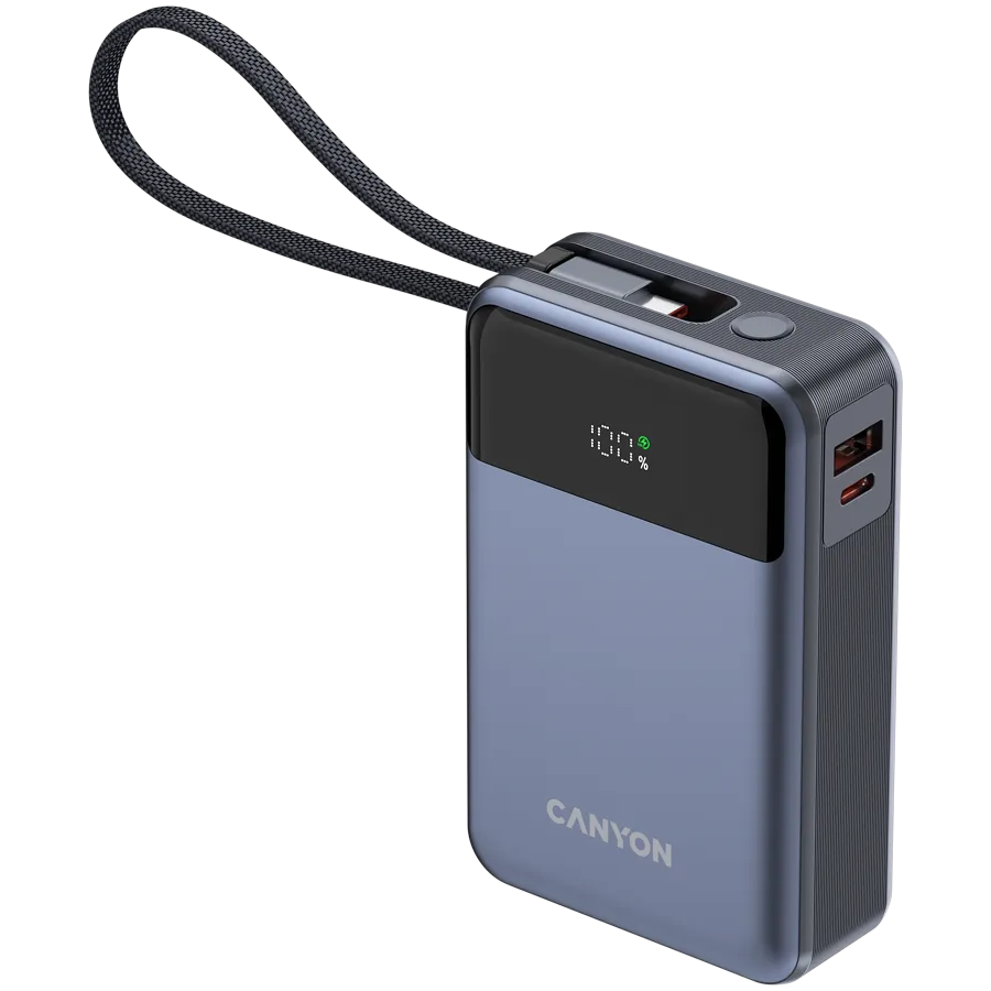 CANYON power bank OnPower 600 built-in cable 20000 mAh PD65W Dark Grey Slika 3