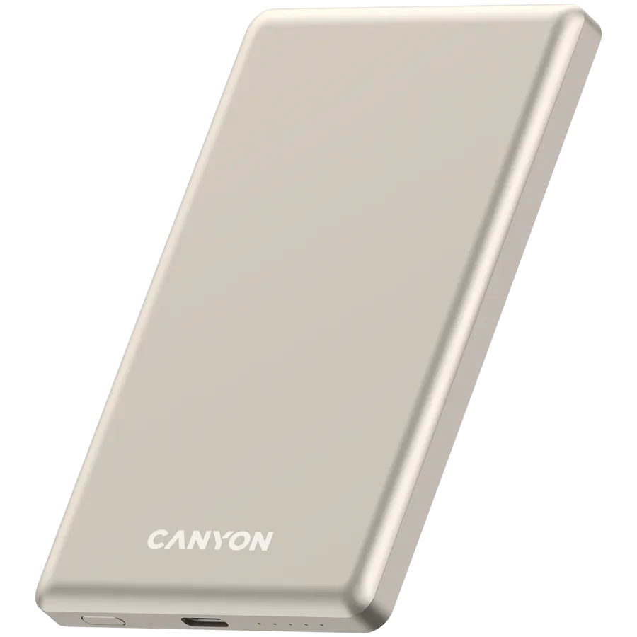 CANYON power bank OnPower 505 slim Magnetic 5000 mAh PD20W Beige Slika 2