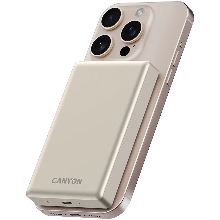CANYON power bank OnPower 510 slim Magnetic 10000 mAh PD20W Beige Slika 6