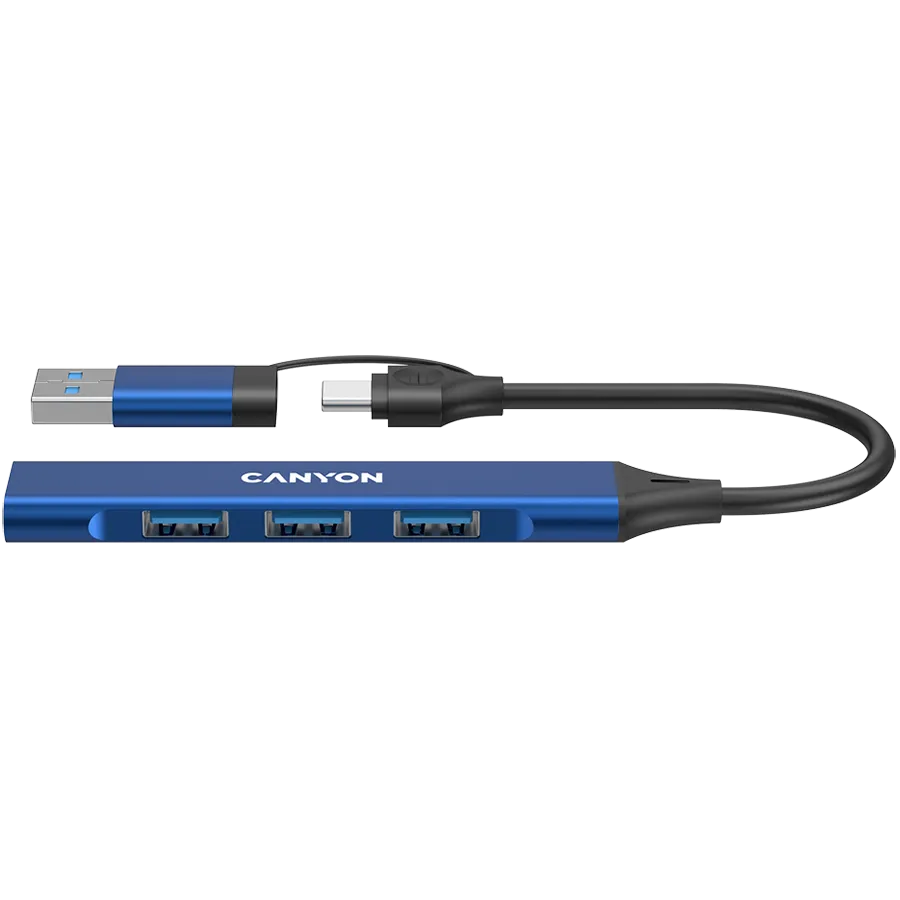 CANYON hub DS-02 4in1 USB-A/C Blue Slika 1
