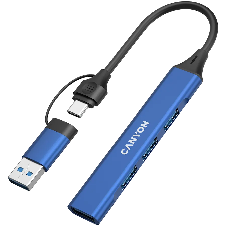CANYON hub DS-02 4in1 USB-A/C Blue Slika 2