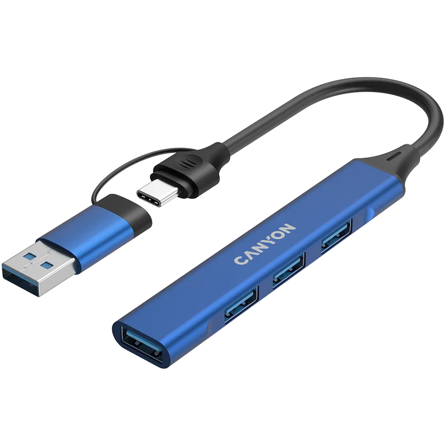 CANYON hub DS-02 4in1 USB-A/C Blue Slika 3