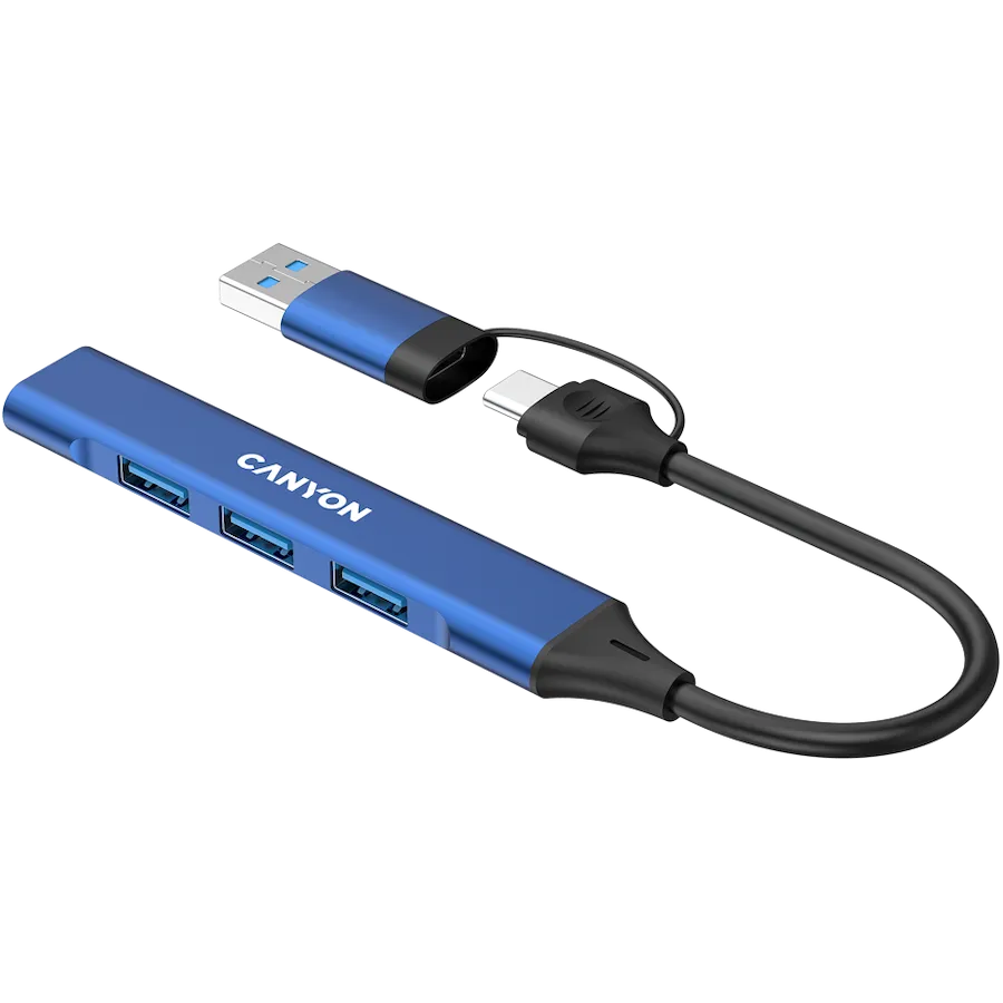CANYON hub DS-02 4in1 USB-A/C Blue Slika 5