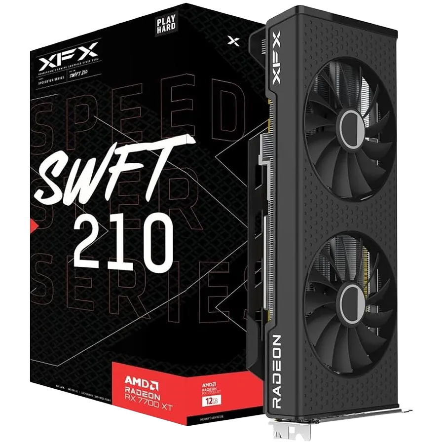 XFX SPEEDSTER SWFT210 RADEON RX 7700XT Gaming Graphics Card with 12GB GDDR6 HDMI 3xDP, AMD RDNA 3 Slika 1