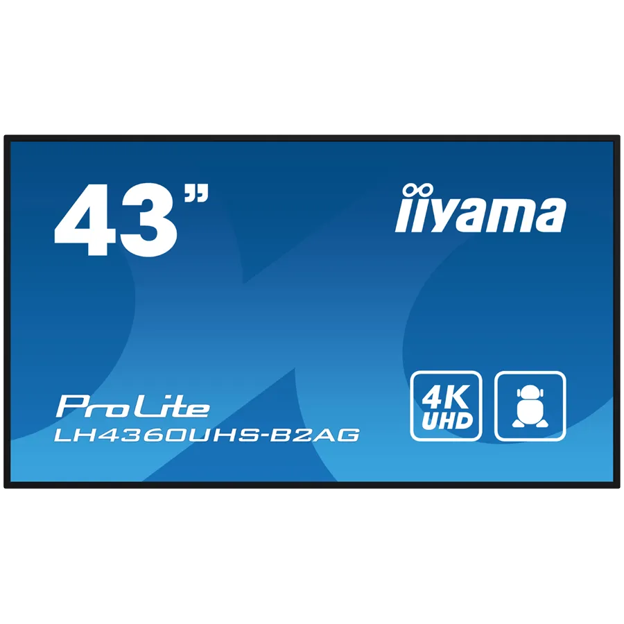 IIYAMA LFD LH4360UHS-B2AG 42.5" VA 3840 x 2160 @60Hz 500 cd/m² 5000:1 8.5ms Android 11 OS, iiSignage², FailOver, EShare landscape, portrait 3y Slika 1