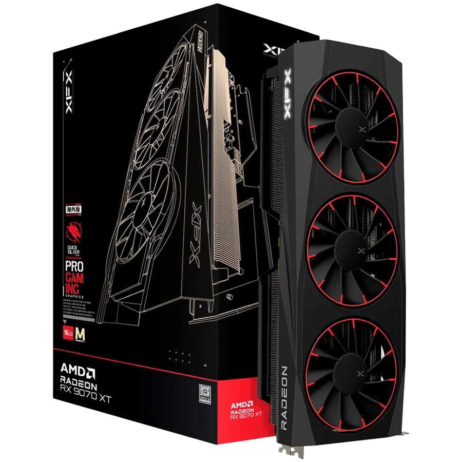 XFX Quicksilver AMD Radeon RX 9070XT Magnetic Air Edition with 16GB GDDR6 HDMI 3xDP AMD RDNA 4 Slika 1