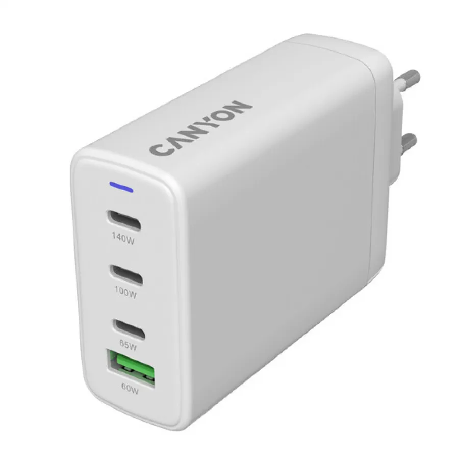 CANYON charger CU140ACC GaN 150W 3xPD 1xQC EU White Slika 4