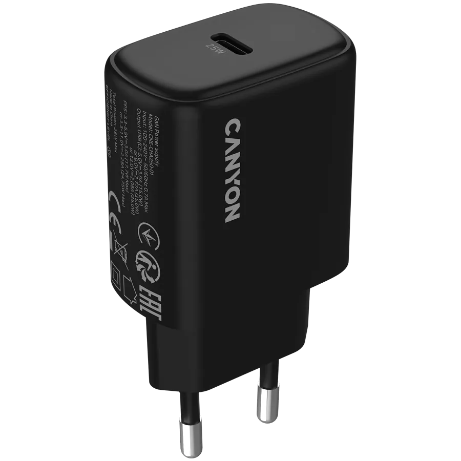 CANYON charger OnCharge 250 25W 1xPD EU Black Slika 1