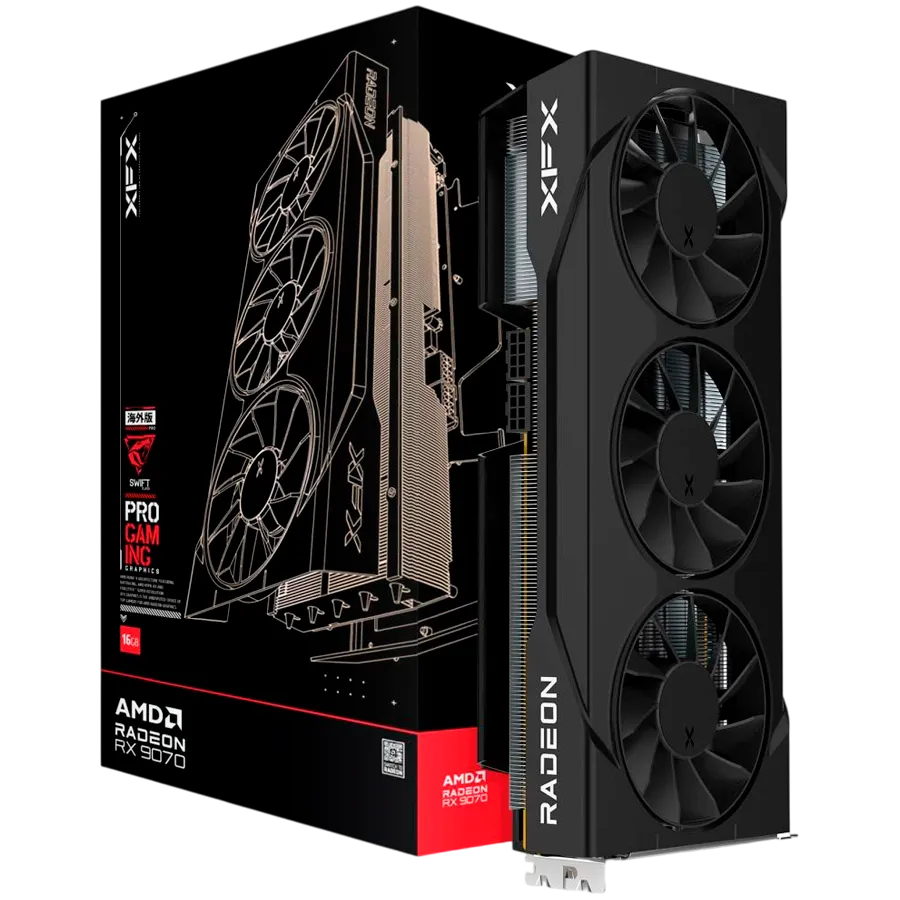XFX Swift AMD Radeon RX 9070 OC Triple Fan Gaming Edition with 16GB GDDR6 HDMI 3xDP Slika 1