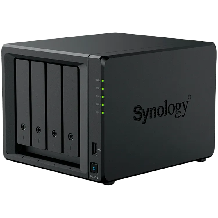 Synology DiskStation DS925+ Tower, 4-Bays 3.5'' SATA HDD/SSD, 2 x M.2 2280 NVMe SSD slot, CPU AMD Ryzen V1500B 4-core 2.2 GHz, 4 GB DDR4 ECC SODIMM, 2x RJ-45 2.5 GbE LAN Port; 2x USB 3.2; 1 xUSB Type-C expansion port; 2.26 kg; 3yr warranty Slika 2