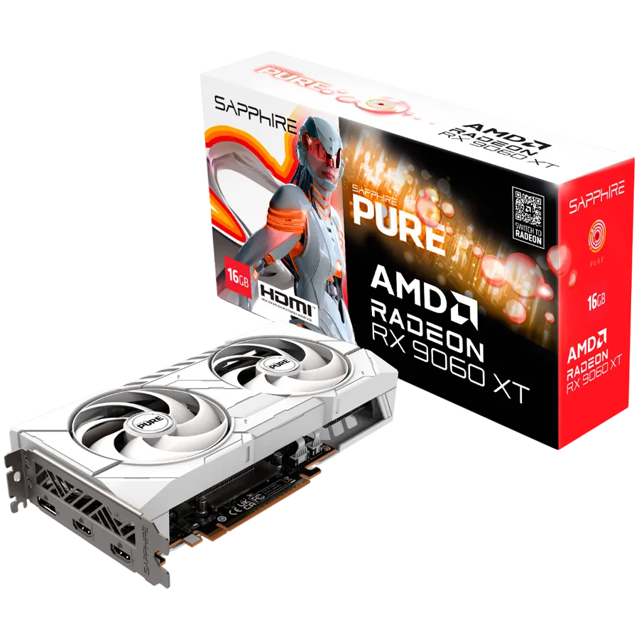SAPPHIRE PURE AMD RADEON RX 9060 XT GAMING OC 16GB DUAL HDMI / DP Slika 1