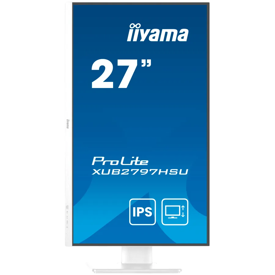 27" WHITE IPS-panel, 1920x1080@100Hz, 300cd/m2, 15cm Height Adj. Stand, Speakers, HDMI, DisplayPort, 1ms (MPRT), USB 2x2.0, dual monitor setup with XUB2797HSN-W2 Slika 2