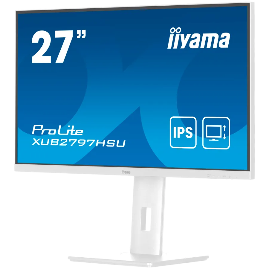 27" WHITE IPS-panel, 1920x1080@100Hz, 300cd/m2, 15cm Height Adj. Stand, Speakers, HDMI, DisplayPort, 1ms (MPRT), USB 2x2.0, dual monitor setup with XUB2797HSN-W2 Slika 3