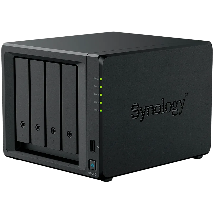Synology DiskStation DS425+ Tower, 4-Bays 3.5'' SATA HDD/SSD, 2 x M.2 2280 NVMe SSD slot, CPU Intel Celeron J4125 4-core 2.0 GHz, 2 GB DDR4 non-ECC SODIMM, 1x RJ-45 2.5 GbE LAN, 1x RJ-45 1GbE LAN Port; 2x USB 3.2; 2.18 kg; 3yr warranty Slika 2
