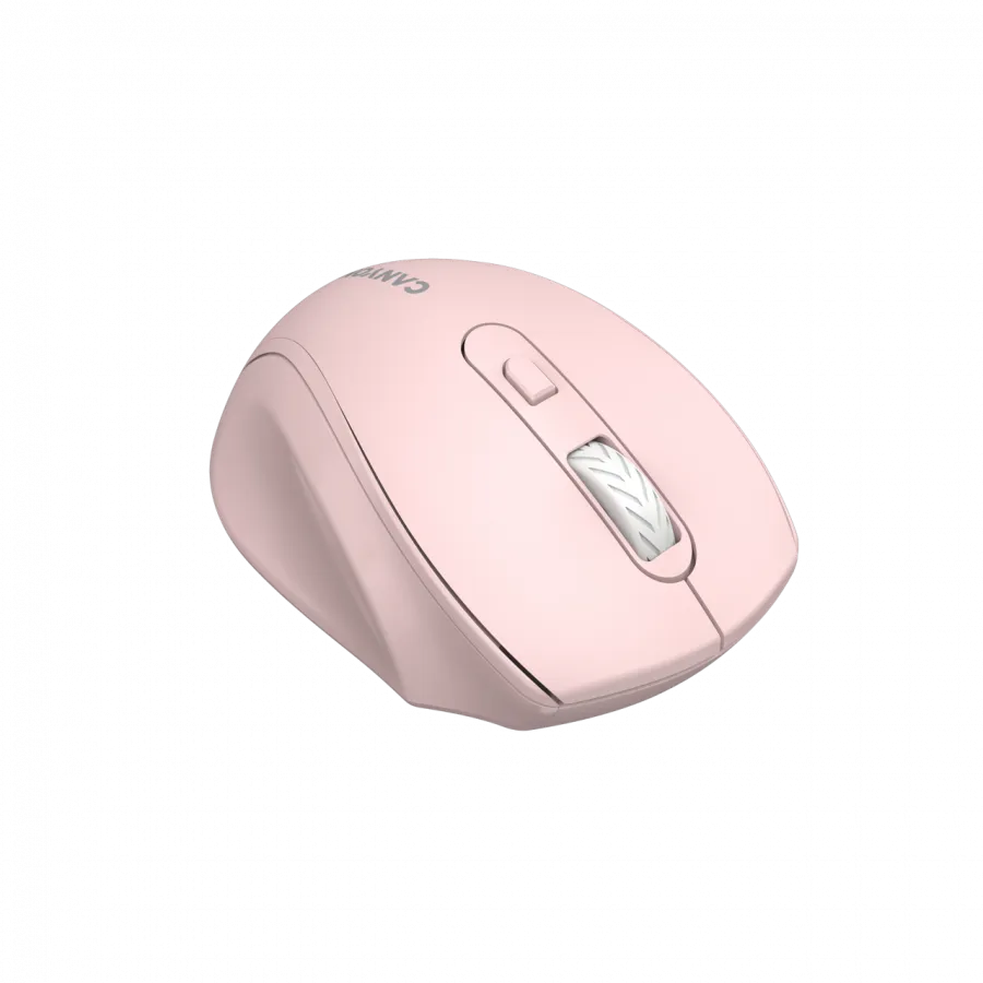 Canyon 6 buttons wireless 2.4Ghz mouse, MX8650A Sensor, DPI up to 1600,Injection case, 3 M life times left and right switches, 2xAAA battery, ABS material. Size: 105x71x40mm, Weight: 59g, Pink Slika 2