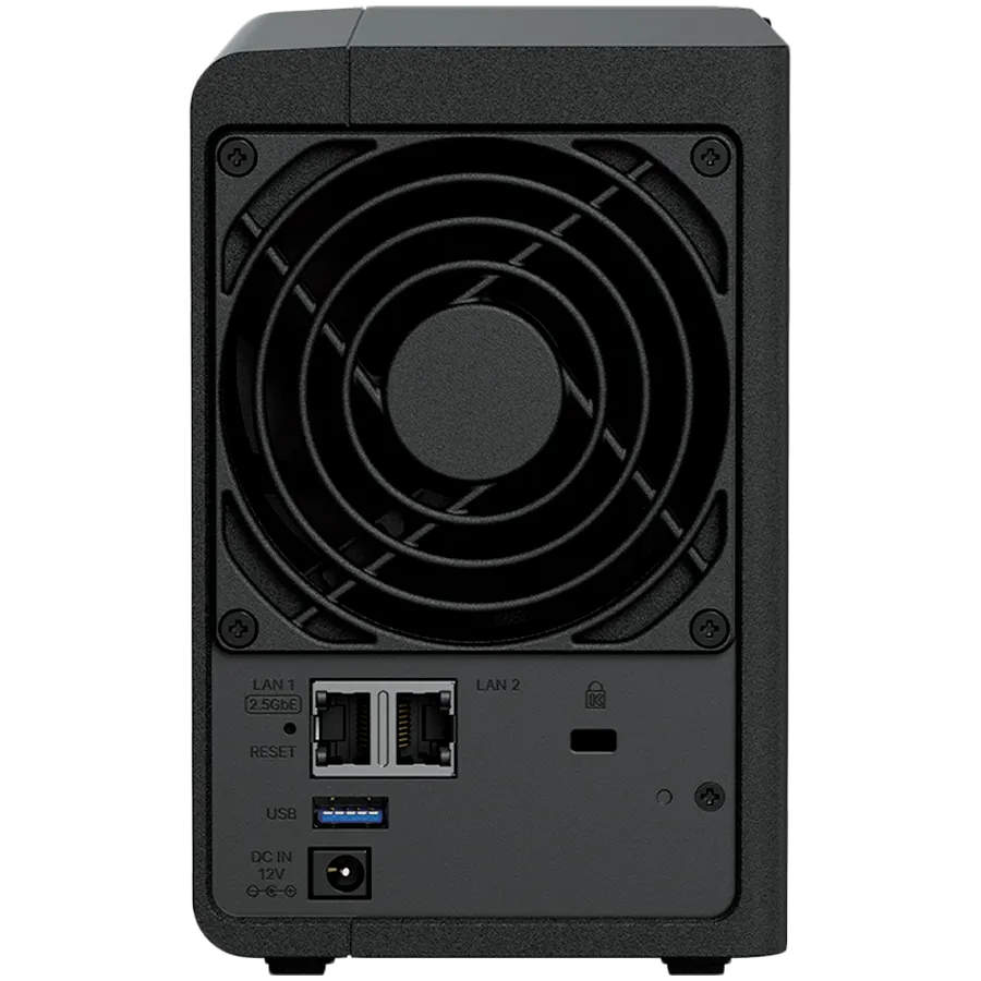 Synology DS225+, Tower, 2-bays 3.5'' SATA HDD/SSD, CPU Inte Celeron J4125 4-core (4-thread) 2.0 GHz, burst up to 2.7 GHz, 2 GB DDR4 non-ECC (expandable up to 6 GB), 1xRJ-45 1GbE LAN, 1xRJ-45 2.5 GbE LAN, 2xUSB 3.2 Gen 1, 1.3 kg, 3yr warranty Slika 4