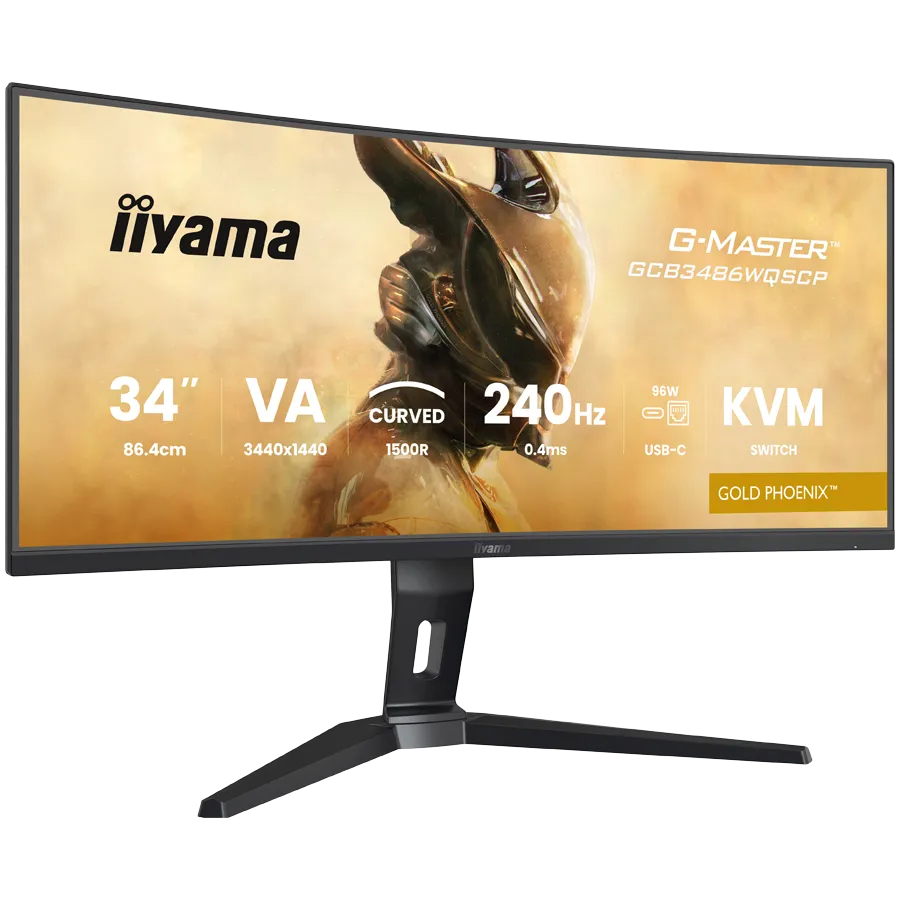 34" UW VA-panel, Curved Gaming 1500R,G-Master Gold Phoenix, 3440x1440-240Hz (21:9),0,4ms (MPRT),500cdm HDR400,FreeSync Premium,Speakers,2xHDMI (2.1) VRR/ALLM,2xDisplayPort, USB-C DOCK (LAN/KVM/95W PD),USB 2x3,2+1xC, PIP/PBP,13cm Height Adj. Stand Slika 2