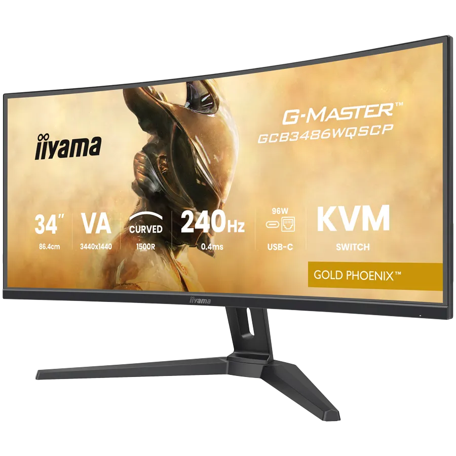 34" UW VA-panel, Curved Gaming 1500R,G-Master Gold Phoenix, 3440x1440-240Hz (21:9),0,4ms (MPRT),500cdm HDR400,FreeSync Premium,Speakers,2xHDMI (2.1) VRR/ALLM,2xDisplayPort, USB-C DOCK (LAN/KVM/95W PD),USB 2x3,2+1xC, PIP/PBP,13cm Height Adj. Stand Slika 3
