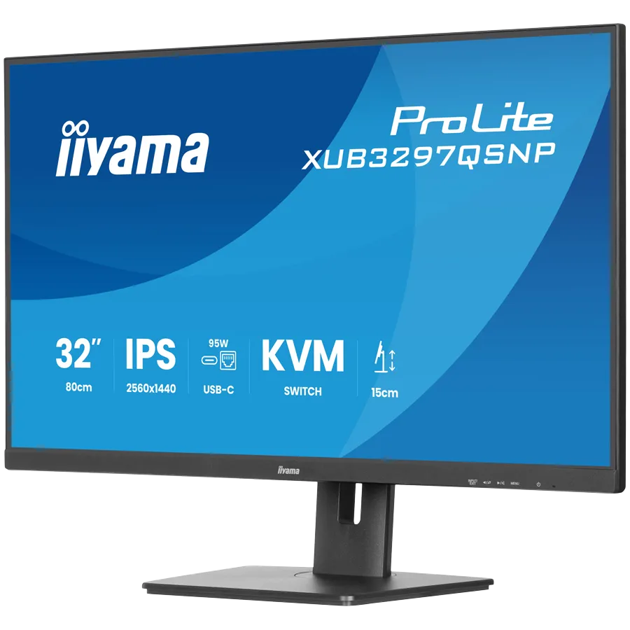 32" IPS panel, 2560x1440, 350 cd/m2, USB-C Dock (LAN/95W PD/DP-OUT, KVM), USB 3x3.2+1xC, 1ms MPRT, 15cm height adj stand, HDMI, DisplayPort, Speakers Slika 2