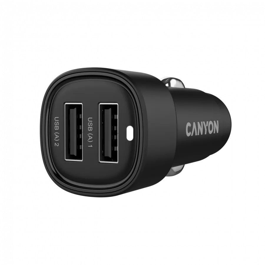 CANYON car charger OnDrive 24  24W 2xUSB-A Black Slika 2