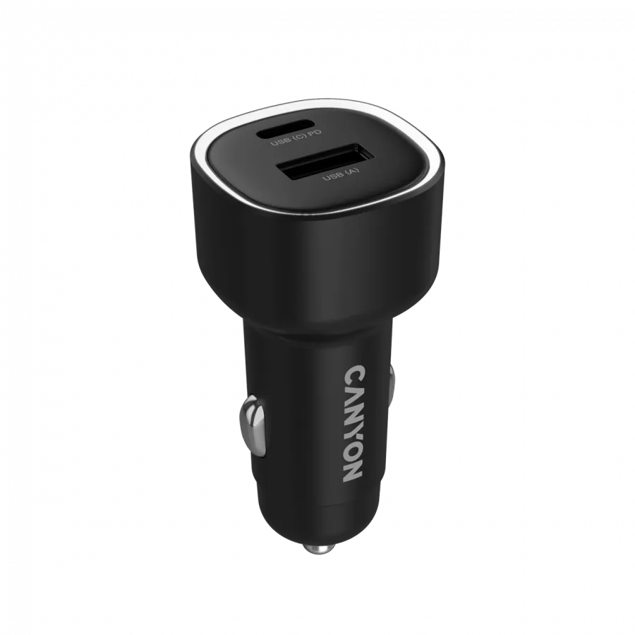 CANYON car charger OnDrive 48 PD 48W USB-A+USB-C Black Slika 3