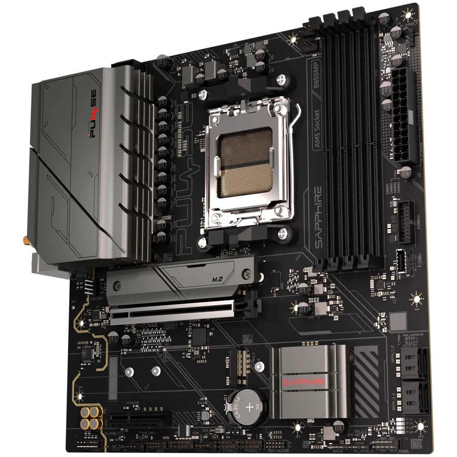 SAPPHIRE AMD B850M AM5 PULSE Ryzen R9/R7/R5, 4x DDR5 7600MHz, PCIE 4.0 x16, 1x M.2 Gen5, 1x M.2 Gen4, LAN 2.5 Gbps, WIFI6, USB, Micro-ATX Slika 3