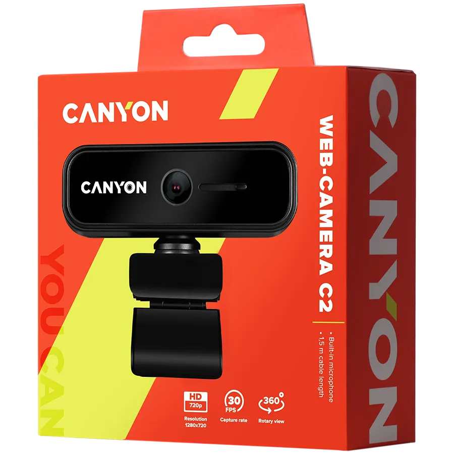 CANYON webcam C2 HD 720P Black Slika 3