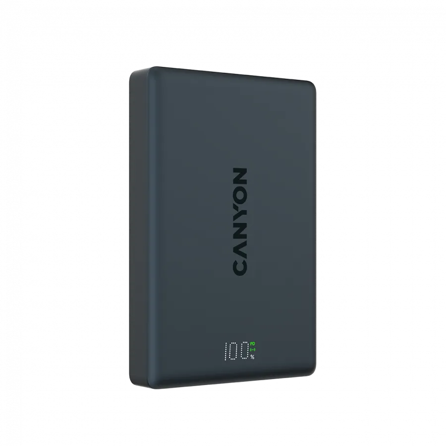 CANYON magnetic power bank OnPower 511 PD20W 10000mAh Aluminium Interstellar Black Slika 1