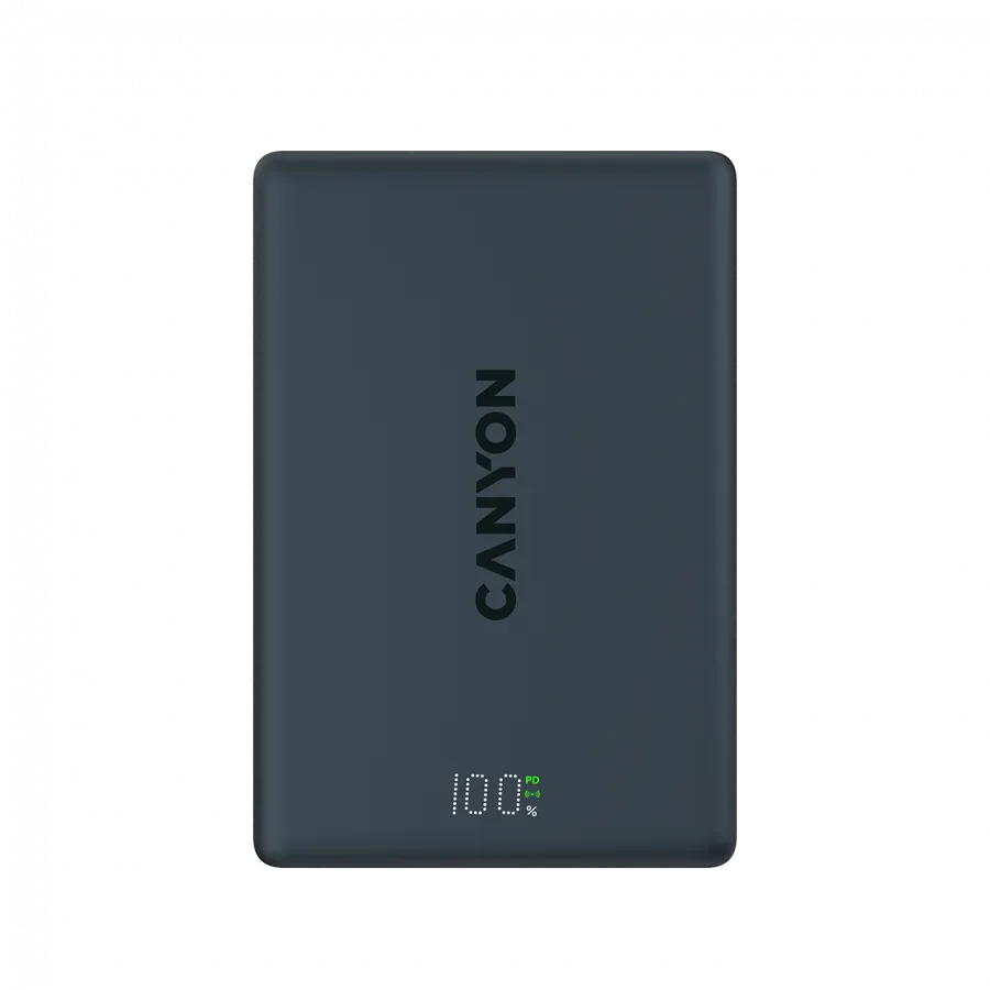CANYON magnetic power bank OnPower 511 PD20W 10000mAh Aluminium Interstellar Black Slika 3
