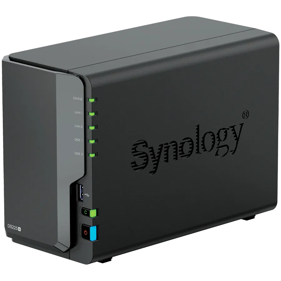 Synology DS225+, Tower, 2-bays 3.5'' SATA HDD/SSD, CPU Inte Celeron J4125 4-core (4-thread) 2.0 GHz, burst up to 2.7 GHz, 2 GB DDR4 non-ECC (expandable up to 6 GB), 1xRJ-45 1GbE LAN, 1xRJ-45 2.5 GbE LAN, 2xUSB 3.2 Gen 1, 1.3 kg, 3yr warranty Slika 3