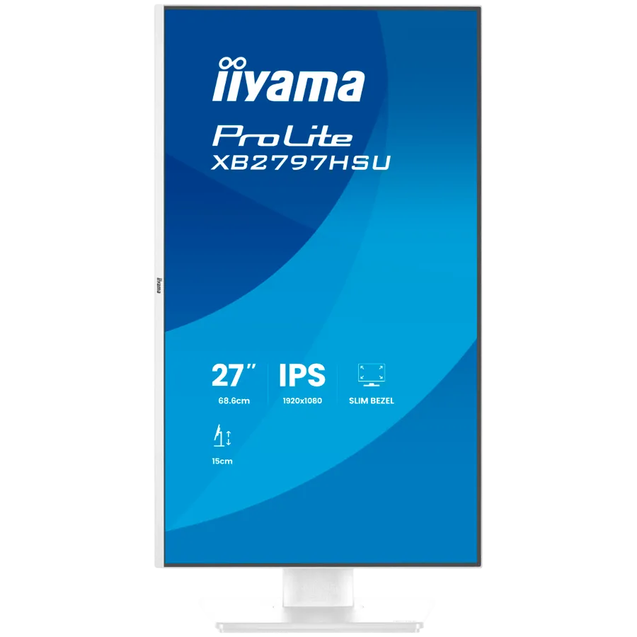 IIYAMA Prolite XB2797HSU-W1 Business Monitor - 68.6 cm (27"), FULL HD (1920x1080), IPS LED, 120Hz, 350 cd/m², matte / white Slika 2