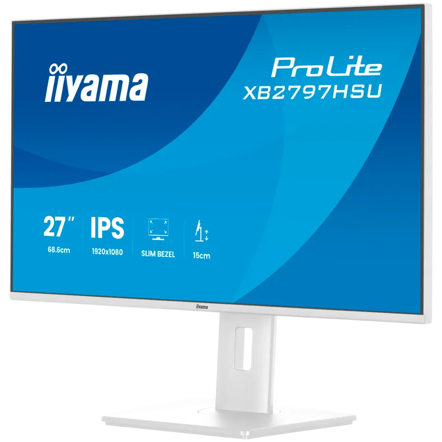 IIYAMA Prolite XB2797HSU-W1 Business Monitor - 68.6 cm (27"), FULL HD (1920x1080), IPS LED, 120Hz, 350 cd/m², matte / white Slika 4