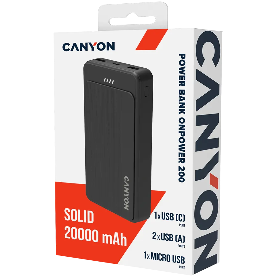 CANYON power bank OnPower 200  20000mAh Black Slika 5